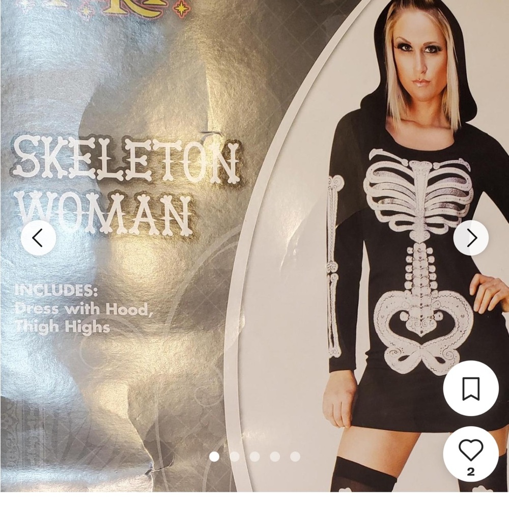 Spirit Black Skeleton Costume with Hood